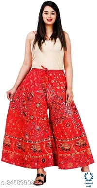 G4Girl jaipuri palazzo divider pant green - Free Size, Cotton, Printed, pack of :1